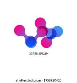 Technology abstract geometric symbol isolated on white background. Science icon
