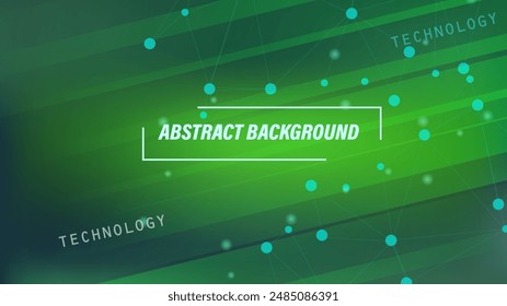 Technologie abstraktes grünes Licht. Verbindungslinie und Punkt geeignet für Hintergrund, BG, Cover, Bildschirmhintergrund, Flayer und Banner