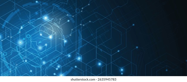 Technology abstract hexagon and polygon background for presentationand other projects