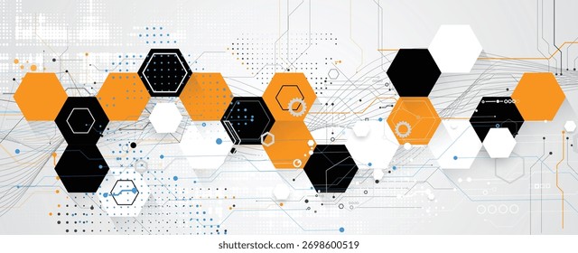 Technology abstract hexagon and polygon background for presentationand other projects