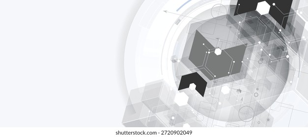 Fondo abstracto del hexágono y del polígono de la Tecnología para la presentación y otros proyectos