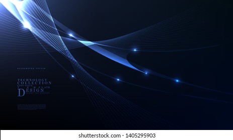 Technology abstract illumination line background template copy space vector design