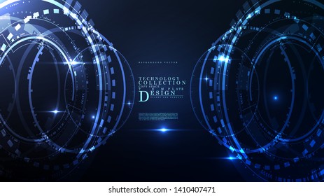 Technology abstract illumination space connection background template copy space vector design
