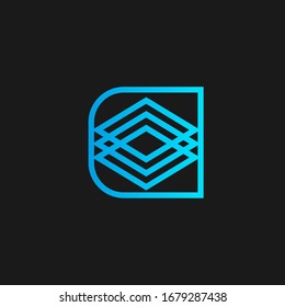 
Technology abstract line logo template.
