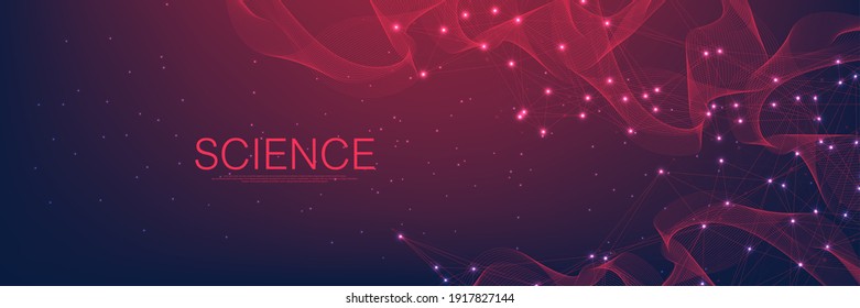 Technology abstract lines and dots connection background. Connection digital data and big data concept. Digital data visualization. Vector illustration.