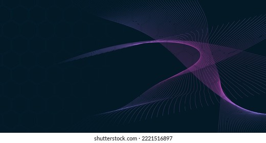 Technologie abstrakte Linien und Punktverbindungshintergrund. Digitale Daten und Big Data Konzept verbinden. Visualisierung digitaler Daten. Vektorgrafik