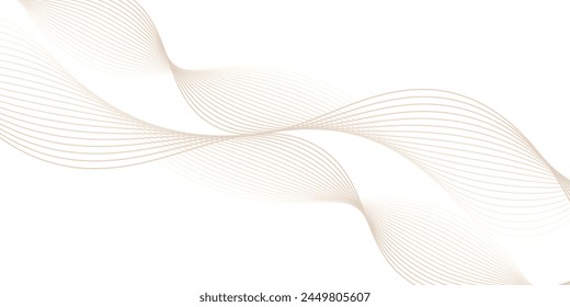 Technology abstract lines gold gradient color on white background. transparent background in concept of luxury, technology, science, music, modern.