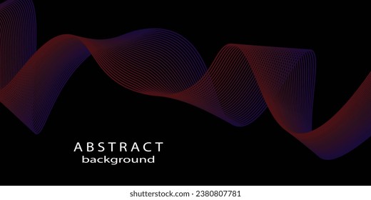 Technology abstract lines on black background. Undulate colorful Wave Swirl, frequency sound wave, twisted curve lines with blend effect abstract vektor colorful lines wave arts 

