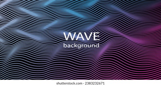 Technology abstract lines on black background. Undulate colorful Wave Swirl, frequency sound wave, twisted curve lines with blend effect abstract vektor colorful lines wave arts 

