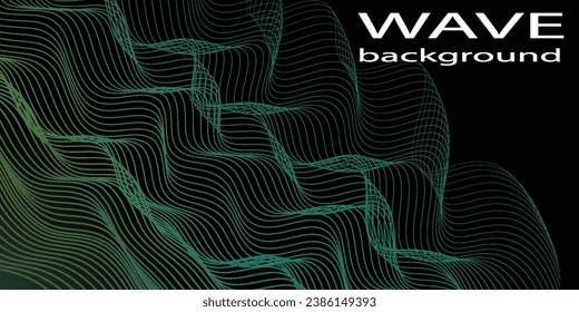 Tecnología líneas abstractas sobre fondo negro. Giro ondulado de onda colorido, onda de sonido de frecuencia, líneas de curva retorcidas con efecto de mezcla líneas de vektor abstracto coloridas líneas de onda eps 23

