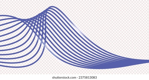Technology abstract lines on white background. Undulate Grey Wave Swirl, frequency sound wave, twisted curve lines with blend effect