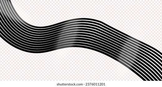 Technology abstract lines on white background. Undulate Grey Wave Swirl, frequency sound wave, twisted curve lines with blend effect abstract vektor