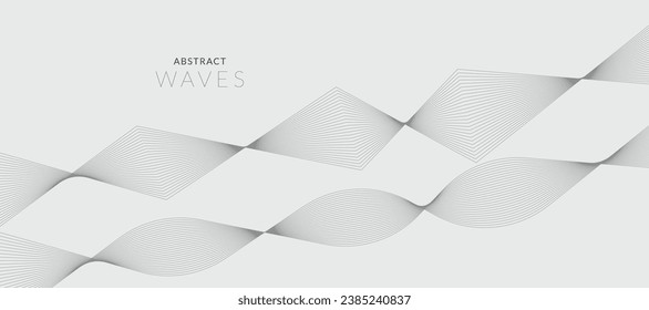 Technology abstract lines on white background. Frequency sound wave, twisted curve lines with blend effect.