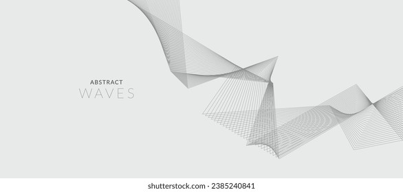 Technology abstract lines on white background. Frequency sound wave, twisted curve lines with blend effect.