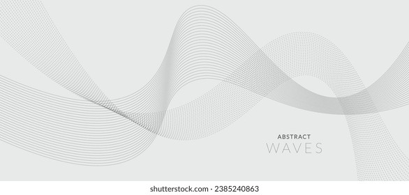 Technology abstract lines on white background. Frequency sound wave, twisted curve lines with blend effect.