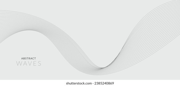 Technology abstract lines on white background. Frequency sound wave, twisted curve lines with blend effect.