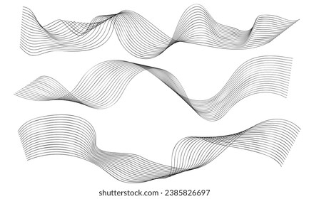 Technology abstract lines on white background. Undulate Grey Wave