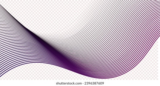 Technologie abstrakte Linien auf weißem Hintergrund. Unduldiger Grauwaschwirl, Frequenzgeräuschwelle, verdrehte Kurvenlinien mit abstraktem Mischeffekt, moderner Vektorgrafik 