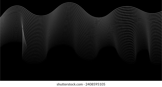 Technology abstract lines on white background. Undulate Grey Wave Swirl, frequency sound wave, twisted curve lines with blend effect arts lines wave modern