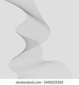 Technology abstract lines on white background. Abstract white blend digital technology flowing wave lines background. wavy pattern, stylish line art and web background design.