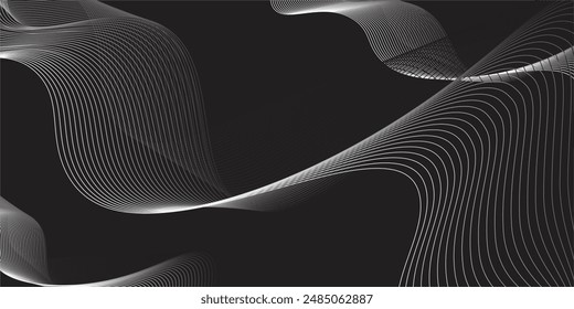 Technology abstract lines on white background. Undulate Grey Wave Swirl, frequency sound wave, twisted curve lines with blend effect arts lines wave modern arts