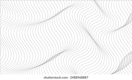 Tecnología líneas abstractas sobre fondo blanco. Abstractas mezcla blanca tecnología digital que fluye líneas de onda de fondo. Diseño moderno de líneas móviles brillantes. Elemento de diseño de líneas móviles blancas modernas.	