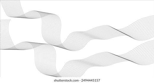 Technology abstract lines on white background. Abstract white blend digital technology flowing wave lines background. Modern glowing moving lines design. Modern white moving lines design element.	