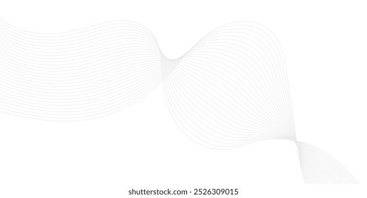 Linhas abstratas de tecnologia sobre fundo branco. Tecnologia digital de mistura branca abstrata fluindo fundo de linhas de onda. Design moderno de linhas móveis brilhantes. Elemento de design de linhas móveis brancas modernas.