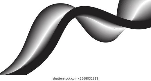Technology abstract lines on white background. Undulate Grey Wave Swirl, frequency sound wave, twisted curve lines with blend effect.eps10