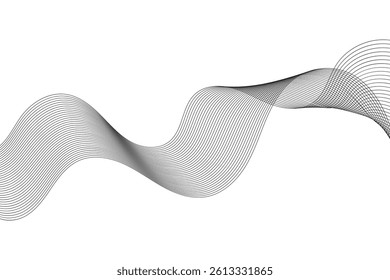 Technology abstract lines on white background. Undulate Grey Wave Swirl, frequency sound wave, twisted curve lines with blend effect arts lines wave modern arts
