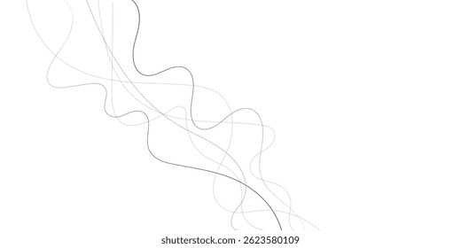 Technology abstract lines on white background. Undulate Grey Wave Swirl, frequency sound wave, twisted curve lines with blend effect