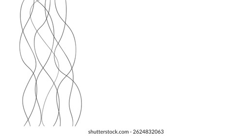 Technology abstract lines on white background. Undulate Grey Wave Swirl, frequency sound wave, twisted curve lines with blend effect	