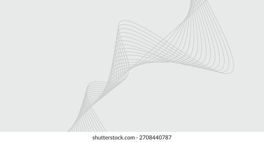 Technology abstract lines on white background. Frequency sound wave, twisted curve lines with blend effect.