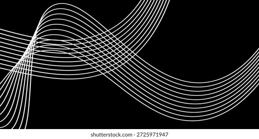 Technologie abstrakte Linien auf weißem Hintergrund. Undulate Gray Wave Swirl, Frequenz Schallwelle, verdrillte Kurven Linien mit Blend-Effekt abstrakter Vektor bunten Vektor Linie Swirl.EPS.10