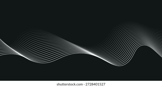 Technologie abstrakte Linien auf weißem Hintergrund. Undulate Gray Wave Swirl, Frequenz Schallwelle, verdrillte Kurven Linien mit Blend-Effekt abstrakte Vektor bunte Vektorlinie Swirl