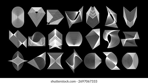 Technologie abstrakte Motion Line Logo Design-Set