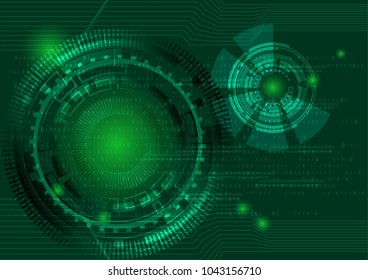 Technology abstract on green background.