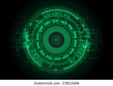 Technology abstract on green background.