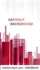 Technology abstract  red background with transparency hologram and shapes. Motion modern vector backdrop for design poster and web banners which use in business and science. Digital signs on white