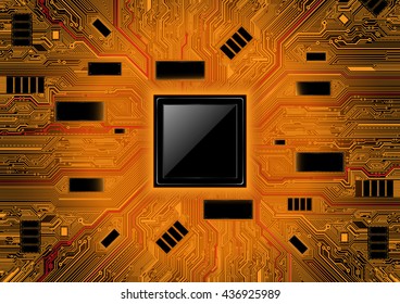 Technology abstract system background. Chipset concept vector design