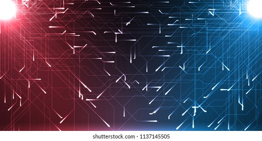 technology abstract of two source and moving particules with energy trails. suitable for data, internet, energy, digital and technology themes.