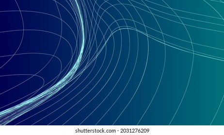 Technology abstract vector background. Data science wavy line banner, cover, web design, wallpaper, advertising, marketing.