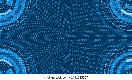 Technology abstract visualization. Elements with lines, circles and dots array. Technology abstract connection complex. Visual concept. Graphic abstract background. Vector illustration. Eps 10
