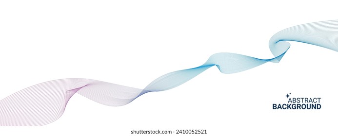 Fondo de líneas de onda abstractas de tecnología. Ola de sonido de frecuencia, agitación giratoria, líneas de curva retorcidas con vector de efecto de mezcla.