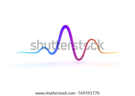 Technology abstract waves logo. Beat of heart colorful sign vector illustration. Isolated logotype for musical industry on white background