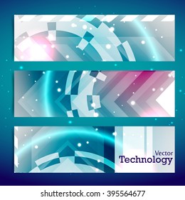 Technology abstract white background bright glare vector illustration. Banner.