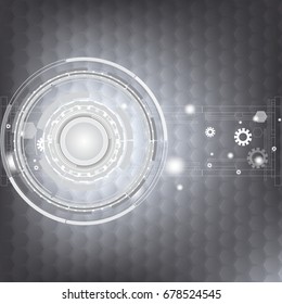 technology Abstract White and gray color modern futuristic background, vector illustration