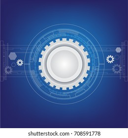 technology Abstract White and gray color modern futuristic on Light blue background, vector illustration