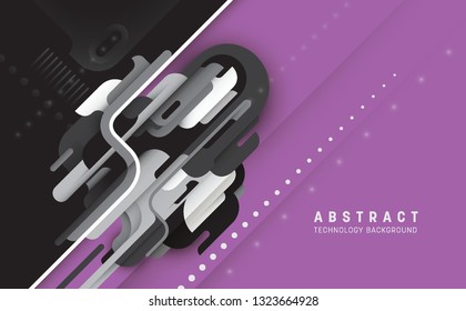 Technology abstraction in retro style. Vector illustration.