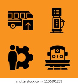 technology, accessibility, man and delivery icons set. Vector illustration for web and design